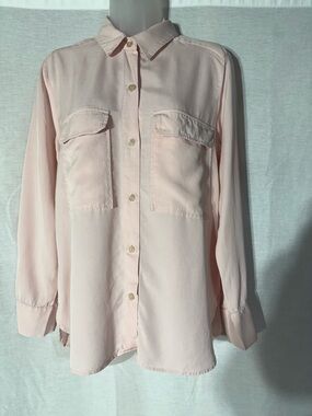 Zara Blush Pink Shirt with Pocket Detail Size XSMALL